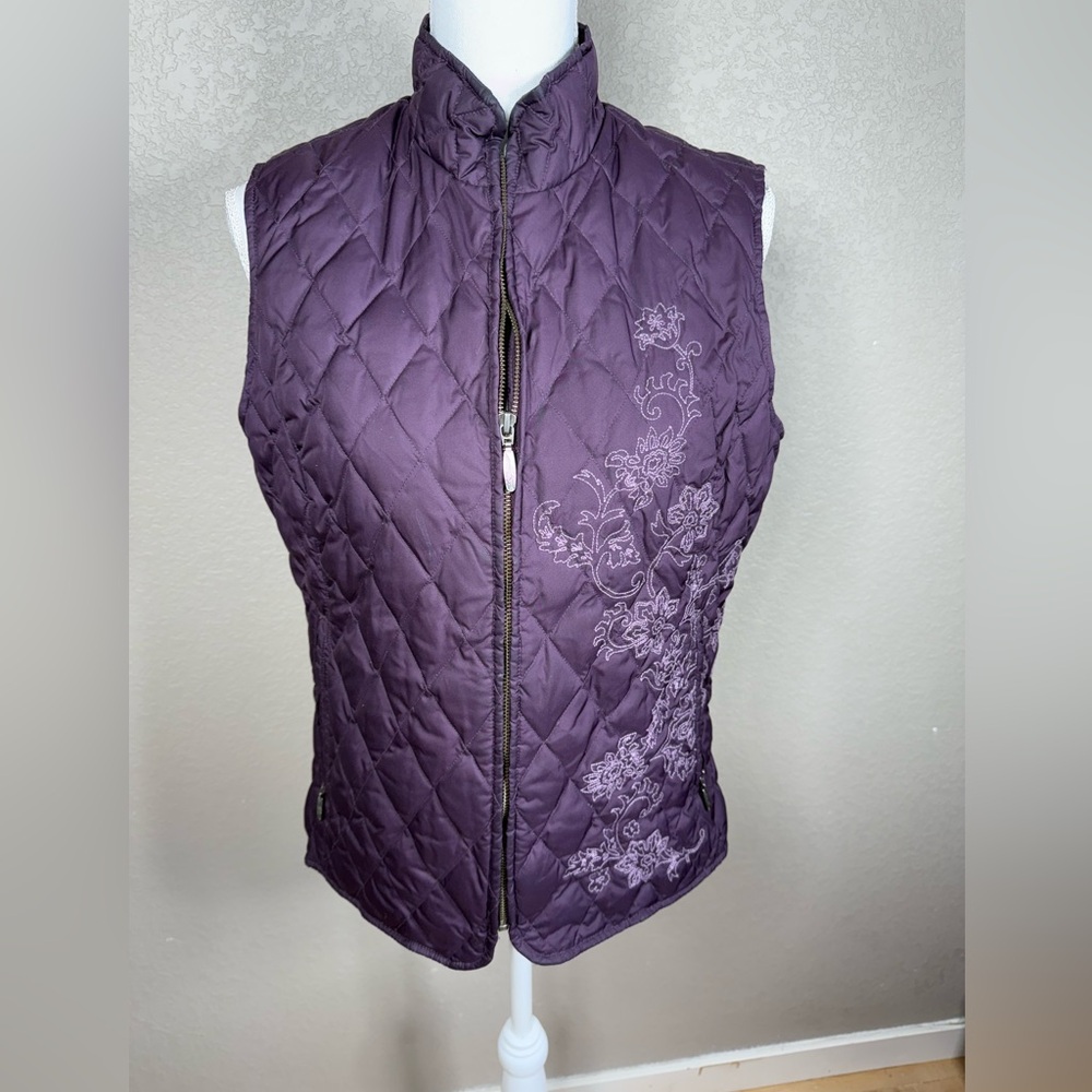 Eddie Bauer Purple Quilted‎ Vest with Diamond Pattern